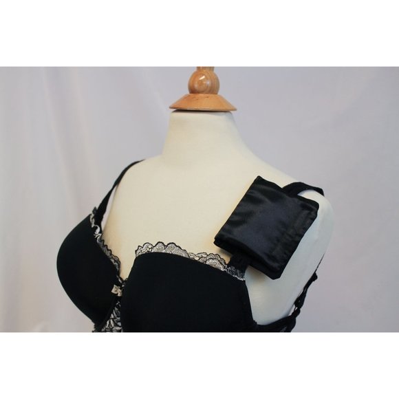 Black Satin Bra Strap Padding or Sling Cushion Port Pillow - Picture 1 of 5